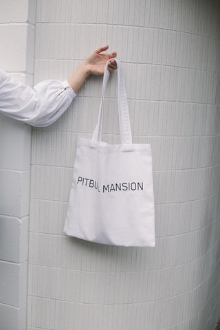 PITBULL MANSION TOTE BAG - WHITE
